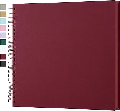 Yopih 12 x 12 Inch Hardcover Kraft Blank Page DIY Scrapbook Photo Album, 100 Pages (50 Sheets) - Perfect for Wedding Anniversaries, Family Memories, and Small Scrapbooking Projects