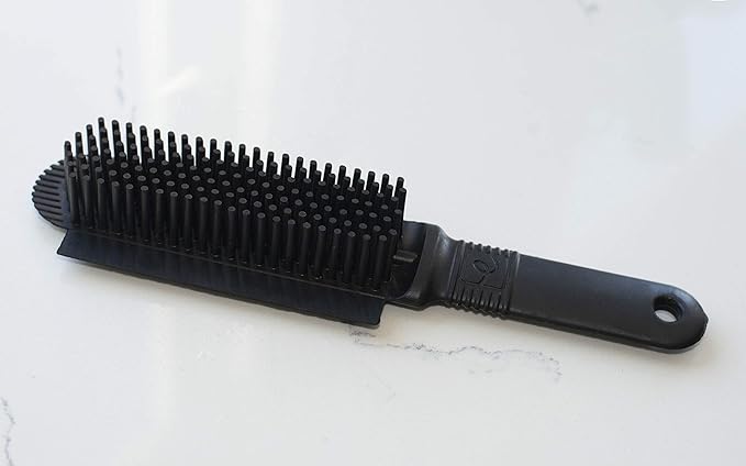 FURemover Plus Pet Hair Rubber Brush with Squeegee, Easily Remove Fur and Lint from Clothing, Carpets and Furniture, Gently Groom Dogs and Cats Wet or Dry, Black, 2 Pack