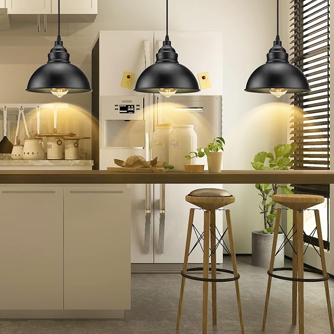 Plug in Pendant Light, 15FT Hanging Lights with Plug in Cord, OnOff Switch, Industrial Pendant Light with Plug in Cord, Metal Hanging Lamps for Living Room, Kitchen, Dining Room, Bedroom