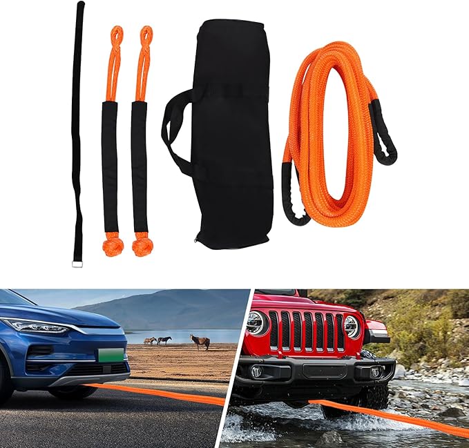 30 in Kinetic Recovery Rope, 30% Ductility, 30580 Pounds Strength, Self-Tightening Structure, with Oxford Cloth Protective Cover, can be Used in a Variety of Vehicles or Ships
