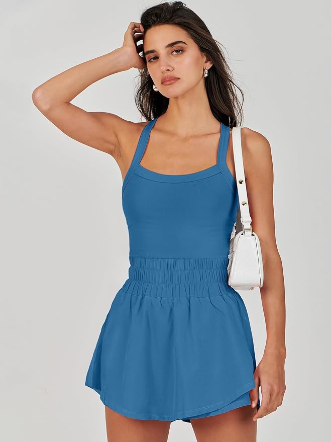 ANRABESS Womens Mini Tennis Dresses Skort Summer Sleeveless One Piece Workout Romper Dress with Shorts Athletic 2025 Outfit
