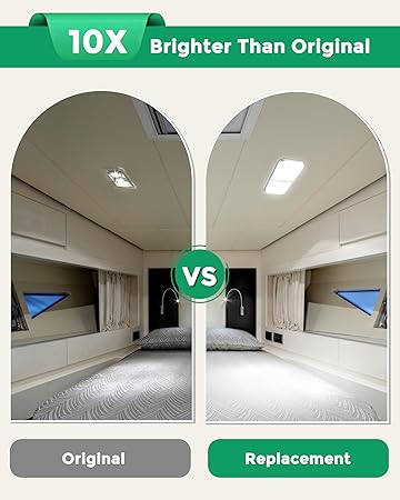 204LED RV Ceiling Dome Light Fixture, 1800LM Super Thin RV Lights Interior, 3 Colors Dimmable 12V-80 Volts LED Lights for RVCamperCar InteriorBoatVanTrailer(3000-6000K), 1 Pack