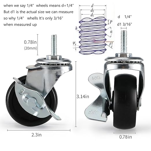 Caster Wheels,Casters,Wire Shelving Wheels Replacement Wire Shelf Casters,Storage Metal Shelf Casters for Shelf to Replace Metal Shelving Leveling Feet -Fit Wire Shelf with 0.75"(19.1mm)Diameter Tube