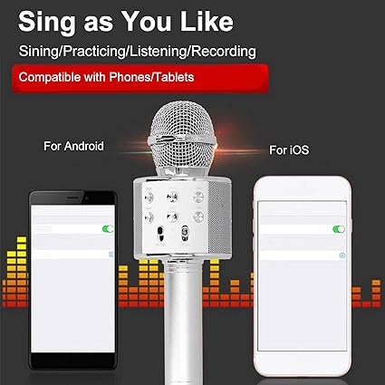 Karaoke Microphone, Voice Changer Microphone Microphone for Singing Christmas Birthday Gifts Portable Handheld Mic Speaker Machine for All Smartphones for Girls Kids Adults All Age