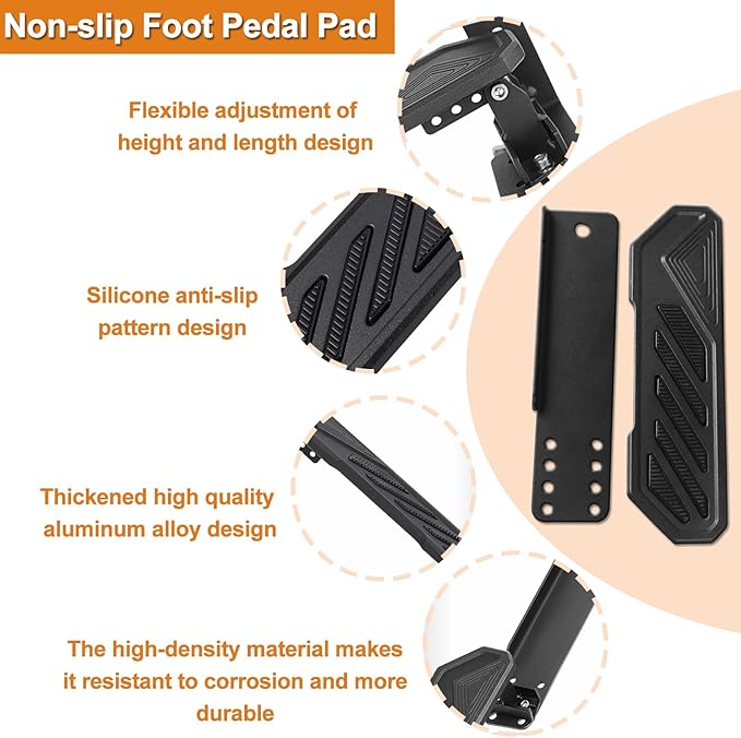 Dead Pedal Foot Rest Compatible with Je-ep 2018-2024 Wrangler JL JLU 4XE Gladiator JT Left Foot Rest Pedal Extenders Modification for Car