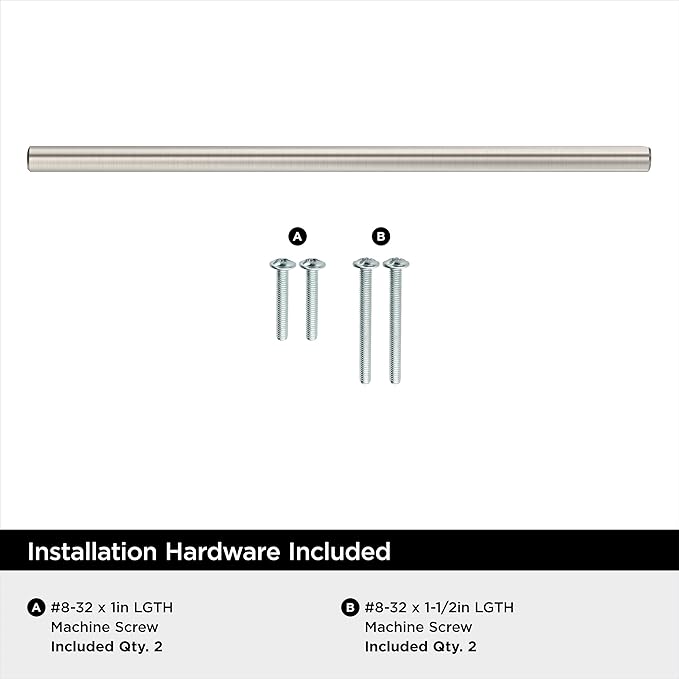 Amerock BP40521CSG9 Sterling Nickel Cabinet Pull | 8-13/16 inch (224mm) Center-to-Center Cabinet Hardware | Bar Pulls | Furniture Hardware | Drawer Pull