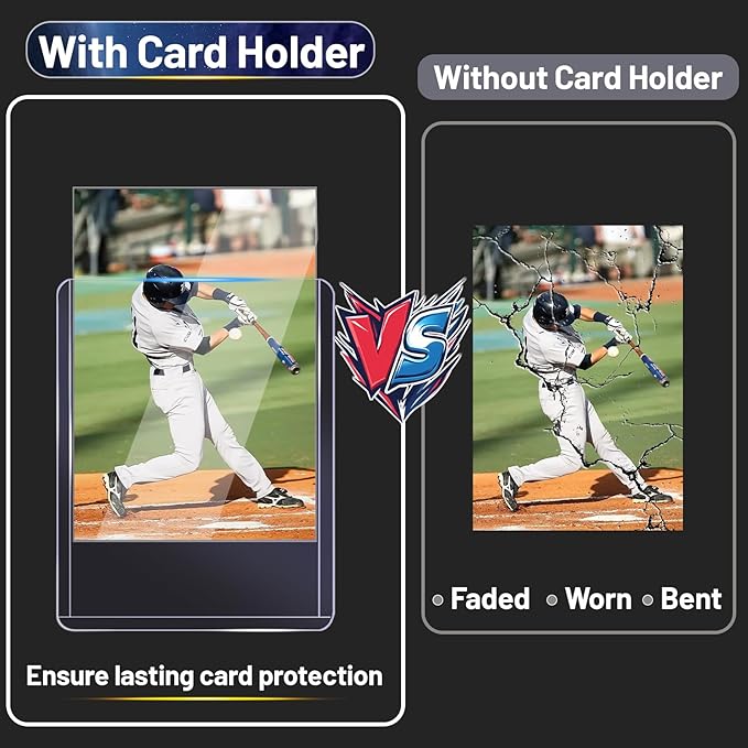 200 Top Loads for Trading Cards Hard Plastic Holders Penny Sleeves, 3" x 4" Acid-Free Protectors for Sports and Collectible Cards Durable, Clear Storage Display Sleeves