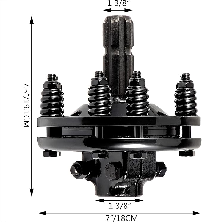 VEVOR Slip Clutch, 1 3/8" PTO Slip Clutch, 6 Spline Ends PTO Friction Clutch, Carburized Steel Tractor Slip Clutch, Adjustable Rotary Cutter Slip Clutch, Black PTO Slip Clutch Spline for PTO Shaft