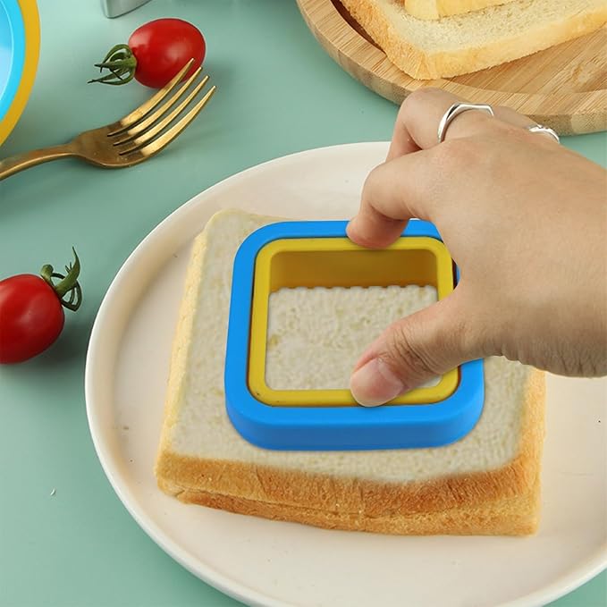 Stainless Steel Cutter Cake Flower Shaped Baking Tool Birthday Cookie (Blue, 10.7x10.7x4cm)