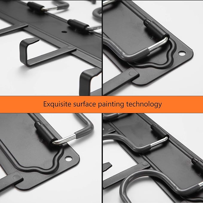 YueTong All Metal Garden Tool Organizer,Adjustable Garage Wall Organizers and Storage,Heavy Duty Wall Mount Holder with Hooks for Broom,Rake,Mop,Shovel.(1 Packe)