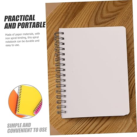 CAXUSD 5pcs Mini Spiral Notebook Portable Notepad for Students Thick Solid Color Academic Journals for Note Taking at School Office
