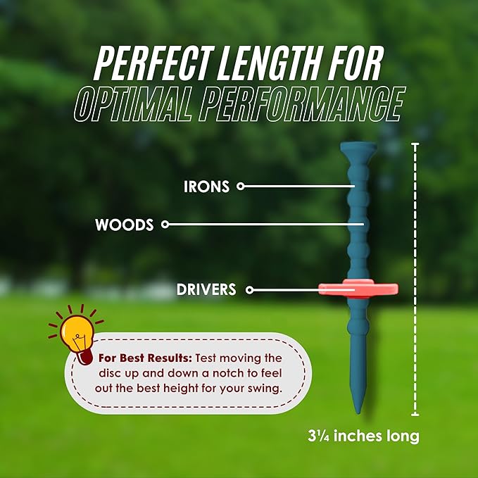 YATTA Golf Telos Premium Golf Tees, Adjustable Durable Golf Tees, Tee Off with Greater Consistency and Shoot Better Scores
