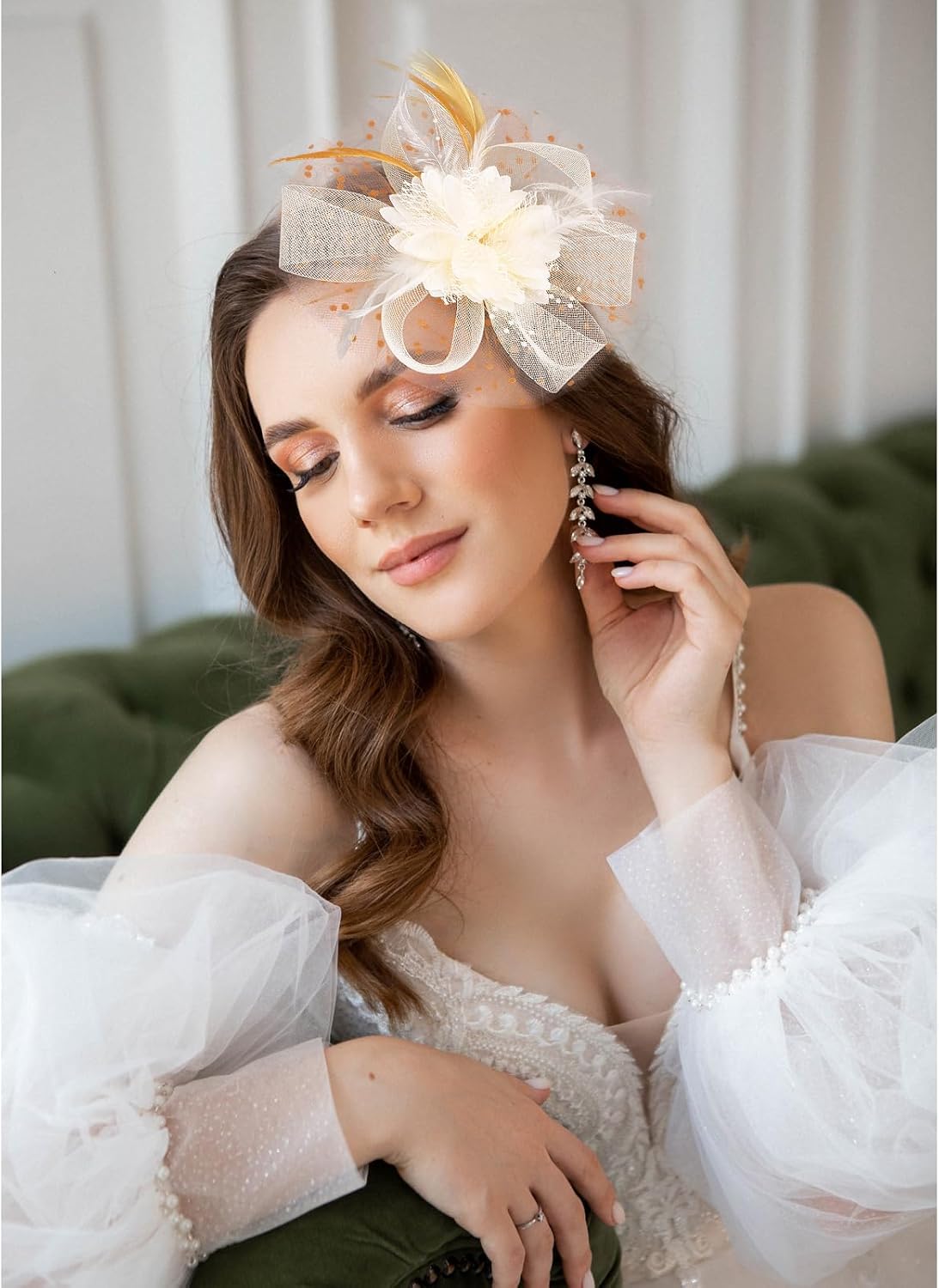 CAVETEE Fascinator for Women Tea Party, Tea Party Headpiece for Women 1920s Party