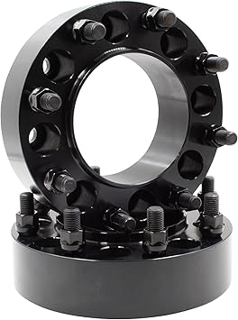 Wheel Accessories Parts 2 Pcs Hub Centric Wheel Spacers 8 on 6.50 2.00" Thick 14mm 1.50 Thread Stud 116.7mm Hub Fits 2001-10 Chevy Silverado 2500 3500 GMC Sierra 2500 3500 SRW DRW Front Only