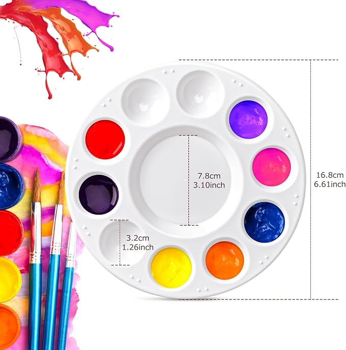 20Pcs Paint Tray Palettes, Plastic Paint Pallets, Watercolor Palette Painting Tray for Painting Party, DIY Craft and Art Painting