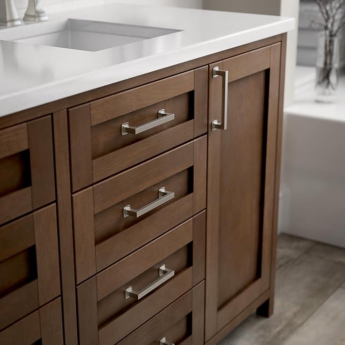 Franklin Brass Parow (1-Pack) Cabinet Handles 5-116" Hole to Hole Satin Nickel Kitchen Cabinet Pulls Drawer Handles Cabinet Hardware Dresser Drawer Pulls P41771K-SN-C