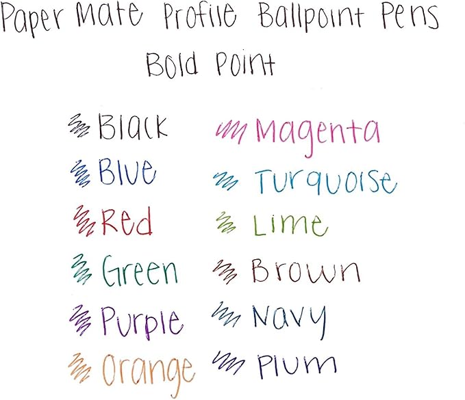 Paper Mate Profile Retractable Ballpoint Pens, 1.4mm, Bold Point, 6-Count (Black)
