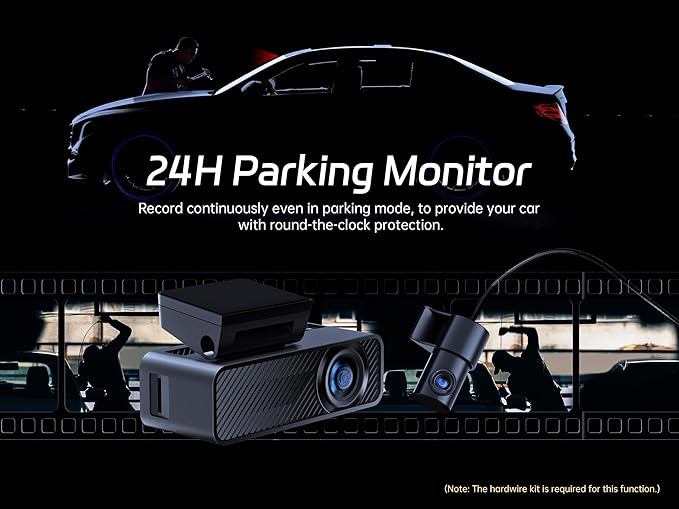 Pelsee P1 Duo 4K Dash Cam Front and Rear, 64GB SD Card, 4K1080P Dual Dash Camera for Cars, Wi-Fi App Control, 1.5IPS Display Car Camera, Voice Control, Night Vision, 24H Parking Mode, G-Sensor