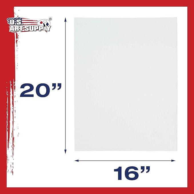 US Art Supply 16 X 20 inch Professional Artist Quality Acid Free Canvas Panel Boards for Painting 12-Pack (1 Full Case of 12 Single Canvas Board Panels)