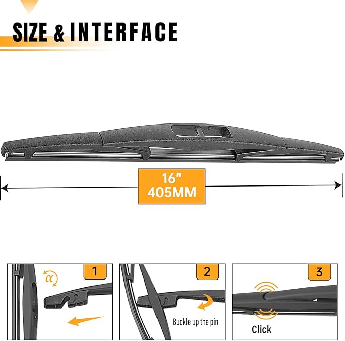 AUTOBOO 14 Inch Rear Wiper Blade Replacement for 06-24 Subaru Forester Outback, 07-11 Honda CRV, Fit,14-17 Acura MDX,RDX, Infiniti QX70, FX50,EX37,EX35-Original Equipment Replacement- 14" (Pack of 1)