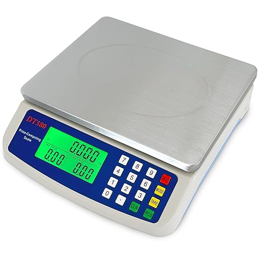 Large Digital Kitchen Scale 40kg88lb Stainless Steel Price Computing Scale Counting Scale Deli Scale with LCD Display for Baking Bread Cooking Meat Prep Parts and Coins Adapter Included