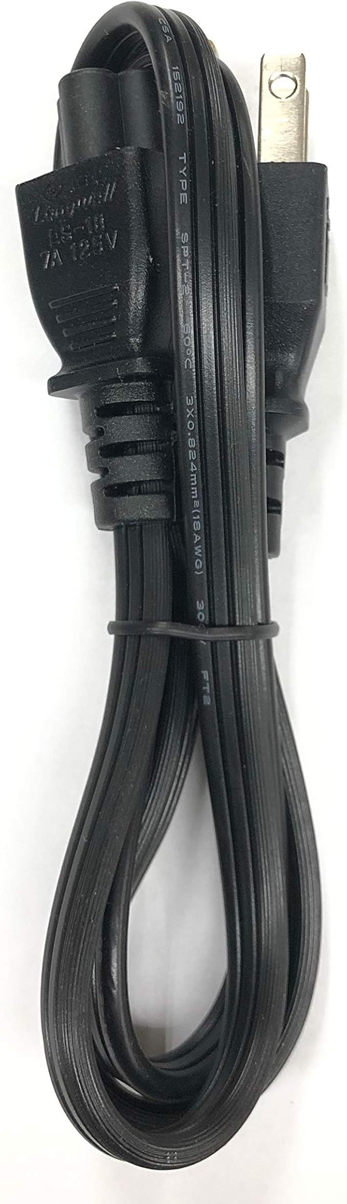 Original 3.3 foot AC power cord LS-18 LP-30B E55349, compatible with PN: 05V1C9, 0K260C, 0K2490, 02JVNJ, NEMA 5-15P to C5 3-slot Mickey Mouse type plug, for