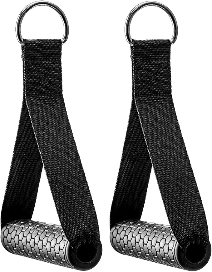 Exercise Cable Handles,Cable Machine Attachment Handles,Cable Handles Compatible with Cable Machines,Super Strong Nylon Webbing for Resistance Training(1 Pairs)
