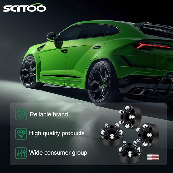 SCITOO 2Pcs 1.5 inch Wheel Adapters 6x5.5 to 6x135 with Studs 14x1.5 Bore 108mm Compatible with for Ram 1500 2019-2023,for GMC Yukon XL 2015-2023,for GMC Yukon 1992-2023