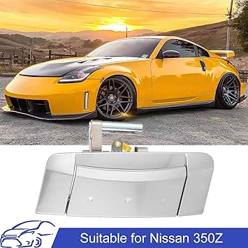 Car Right Passenger Side Exterior Door Handle Kit Compatible with 2003-2006 Nissan 350Z Replacement 80606-CD01E, 80606-CD01D, 80606CD00B, 80606-CD000