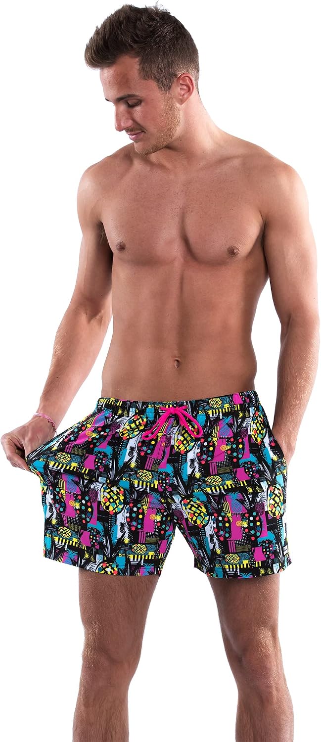 Third Wave Premium Swim Trunks - Men's 5 Inch Inseam Quick Dry Swim Shorts for Beach and Swimming