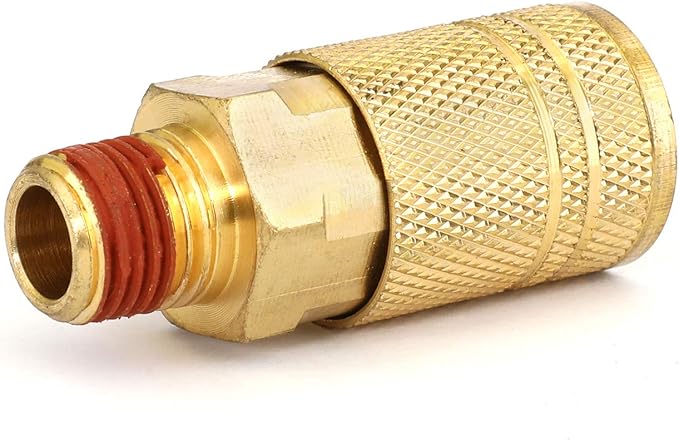WYNNsky Industrial Air Coupler, 14 Inch Body Size, 14 Inch NPT Male Threads Size, Brass Air Hose Fitting
