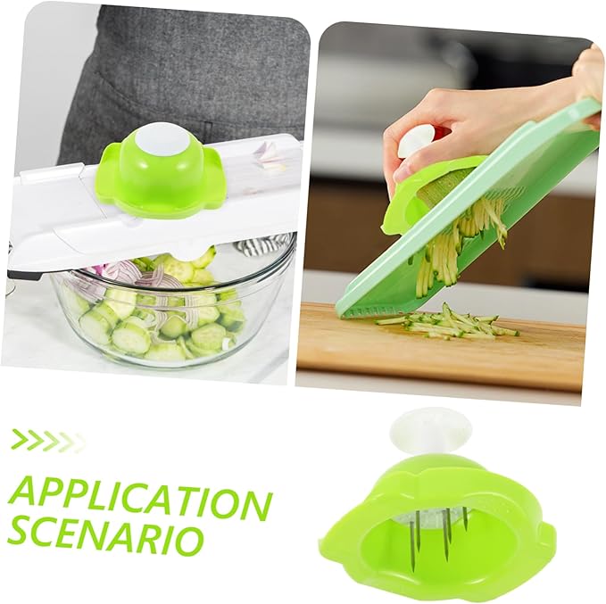 KICHOUSE 2pcs Premium Finger Guard Grater Cutting Guard Anti Grater Finger Slicer Finger Protector Fruit Chopper Finger Protector for Grating Cheese Slicer Green Stainless Steel