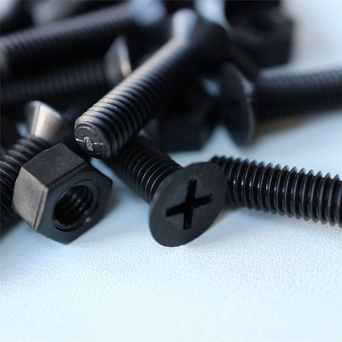20 x Black Countersunk Screws Polypropylene (PP) Plastic Nuts and Bolts, Washers, M5 x 20mm, Anti-Corrosion, Chemical Resistant, (1364 x 2532 in)