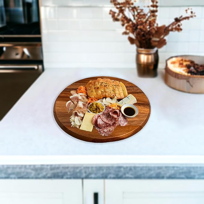 SNW Wooden Lazy Susan for Table top, Small charcuterie Board, Perfect as Lazy Susan for Dining Table, Lazy Susan charcuterie Board, Pantry Organizer,11 Inch Wood Lazy Susan