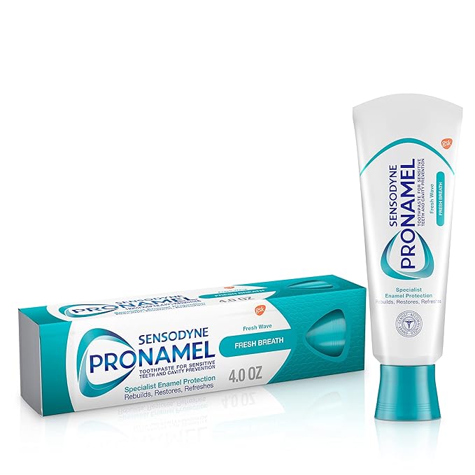 Sensodyne Pronamel Fresh Breath Enamel Toothpaste for Sensitive Teeth and Cavity Protection, Fresh Wave - 4 oz