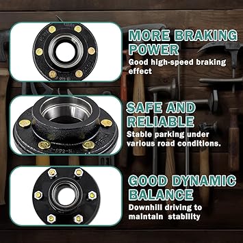 Trailer Hub Kits 6 Bolt 5.5 for 6000 lbs Heavy Duty Trailer Axle 2558015123 Bearings with 12"-20 Thread 42 Spindle 6 Lug Trailer Hub