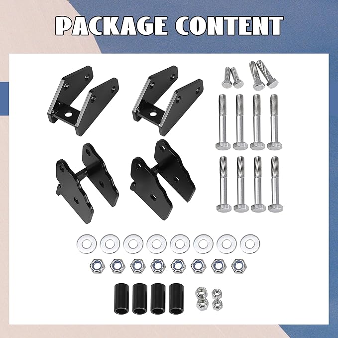 KUAFU 3" Front and Rear Suspension ATV UTV Lift Kit Steel Compatible With 2013-2021 Fullsize Polaris Ranger 570 Fullsize 570 XP 900 XP 900 XP 900 CREWXP 10001000 Diesel 1000 Diesel CREW