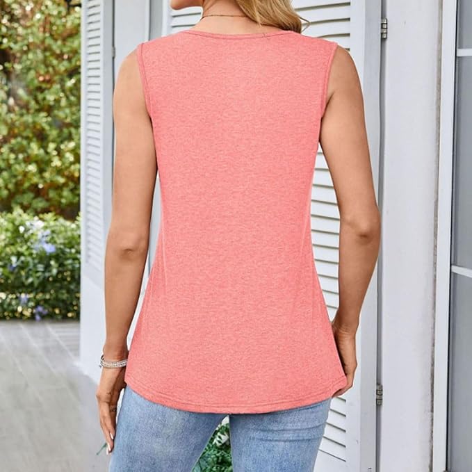 Hivebabe Tank Tops, Women's Basic Summer Sleeveless T Shirts V Neck Casual Tank Tops