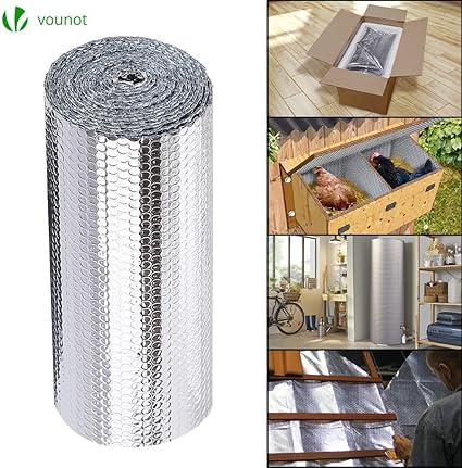 Insulation Roll Radiator Foil 24in x 10ft, Double Aluminum Bubble Heat Thermal Reflector Panels