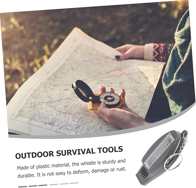 Yardwe Whistle Compass Map Reading Compass Hiking Whistle Compass Whistle Safety Whistle Mini Compass Camping Whistle Backpack Keychain Whistle Keychain Survive Plastic Travel Pocket