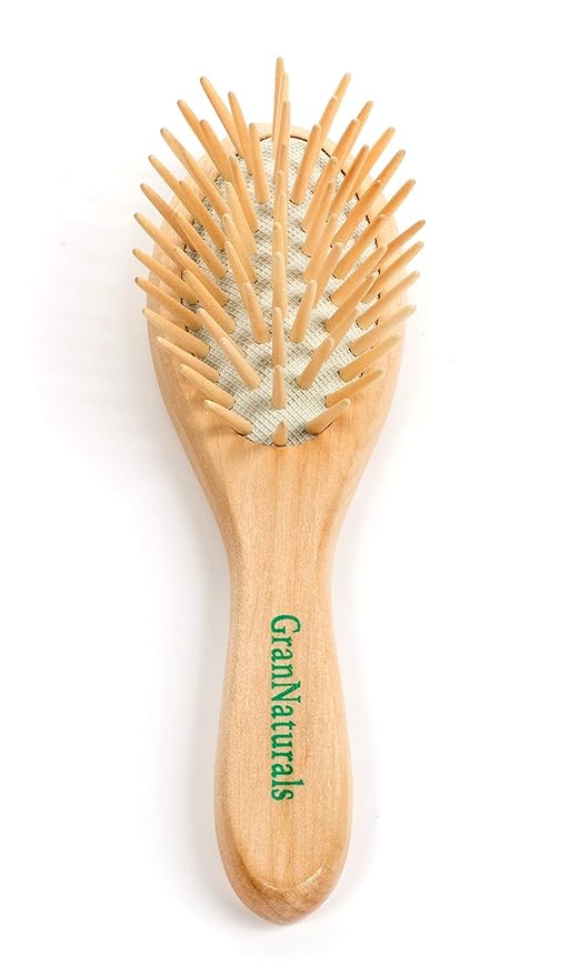 Small Hair Brush for Purse - Wooden Bristle Detangler Hairbrush For Detangling Women, Men & Kids Wet or Dry Hair - Natural Wood Handle & Bristles - Travel Size and Fits in Pocket or Purse