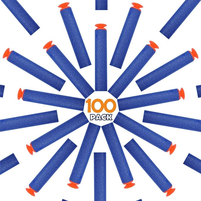 Refill Darts Universal Suction Dart Foam Bullet 100-Dart Refill Pack for Nerf N-Strike Elite Series Blasters Toy Gun