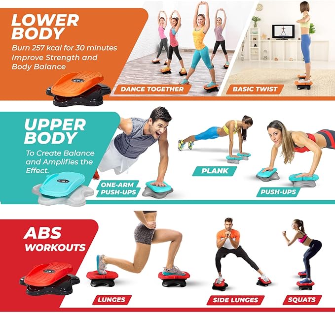 Yes4All Ab Twister Board, 15 inch XXL, Waist Twisting Disc,Twisting Stepper for Aerobic Exercise, Full Body Toning Workout, Noise-Free, 2pcs in a Box
