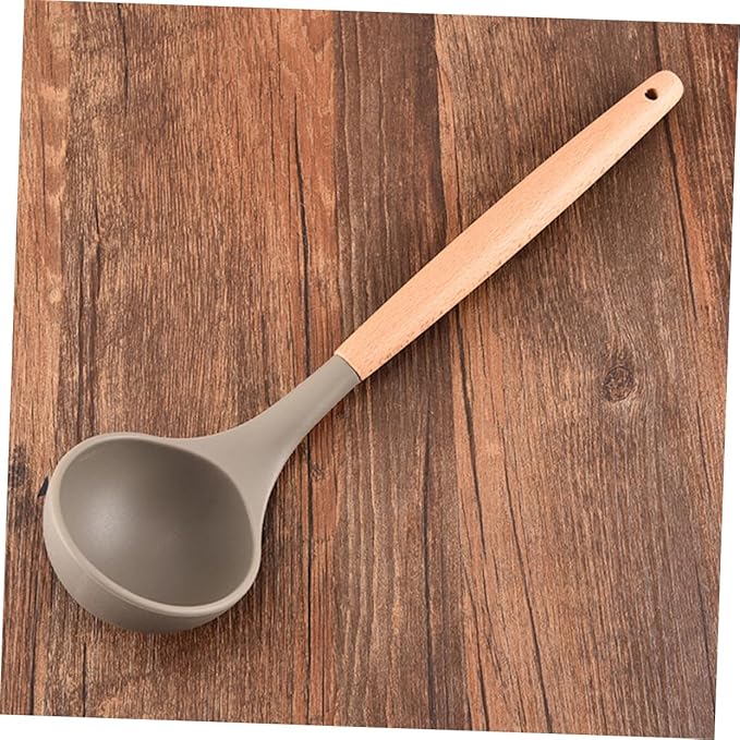 KICHOUSE Kitchen Utensils Cookware Soup Ladle Kitchen Appliances Bamboo Spatula Wooden Handle