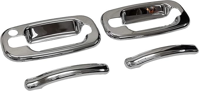 Chrome Door Handle Covers Without Passenger Keyhole 2DRS for Chevy Tahoe 2000-2006 GMC Sierra 1999-2006 Silverado 2000-2006 Suburban 2000-2006 Yukon 2000-2006