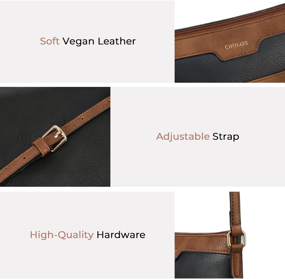 CHOLISS Crossbody Bags for Women, Purses for Women Handbags with Vegan Leather, Travel Purse Over Shoulder Bag.
