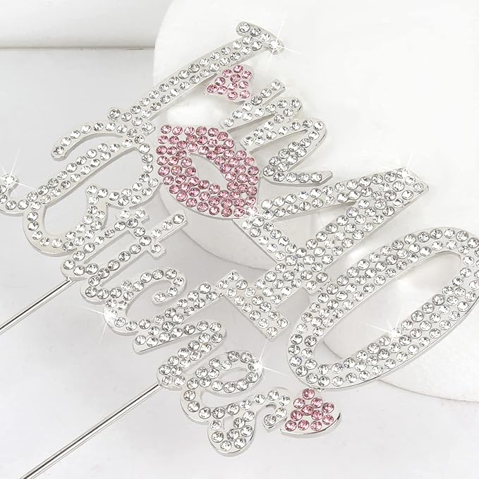 I'm 40th Funny Birthday Pink Rhinestone Cake Topper - Happy 40th Birthday Cheers to 40 Years Old Forty Bday Party Metal Sparkly Food Centerpieces Topper Decorations Sign.