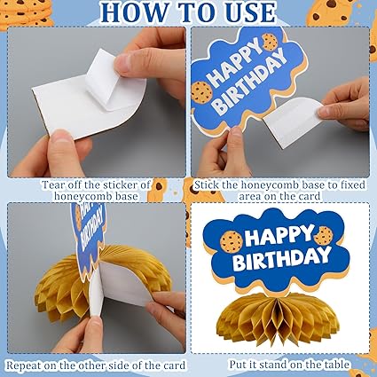 12 Pcs Milk and Cookies 1st Birthday Party Decorations Milk and Cookie Table Decor Baby Shower Happy Birthday Honeycomb Centerpieces Table Decorations for 1st Party Supplies