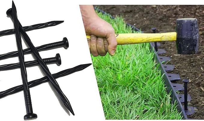 Spiral Landscape Anchoring Spikes 6 in 30 PCS Plastic Garden Spikes for Artificial Turf, Paver, Weed Barrier, Tent and More