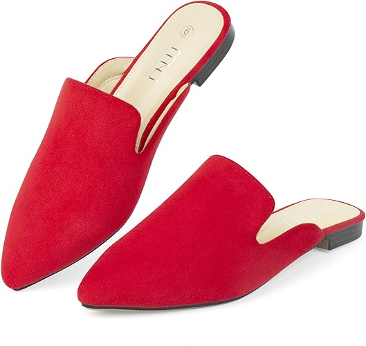MUSSHOE Mules for Women Flats Comfortable Pointed Toe Women Mules